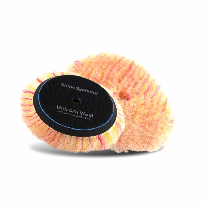 Shine Systems Unicorn Wool Pad - полировальный круг из цветного меха, 130 мм