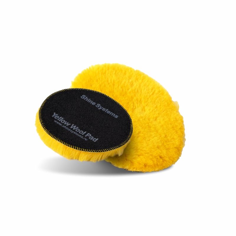 Shine Systems Yellow Wool Pad - полировальный круг из желтого меха, 155 мм