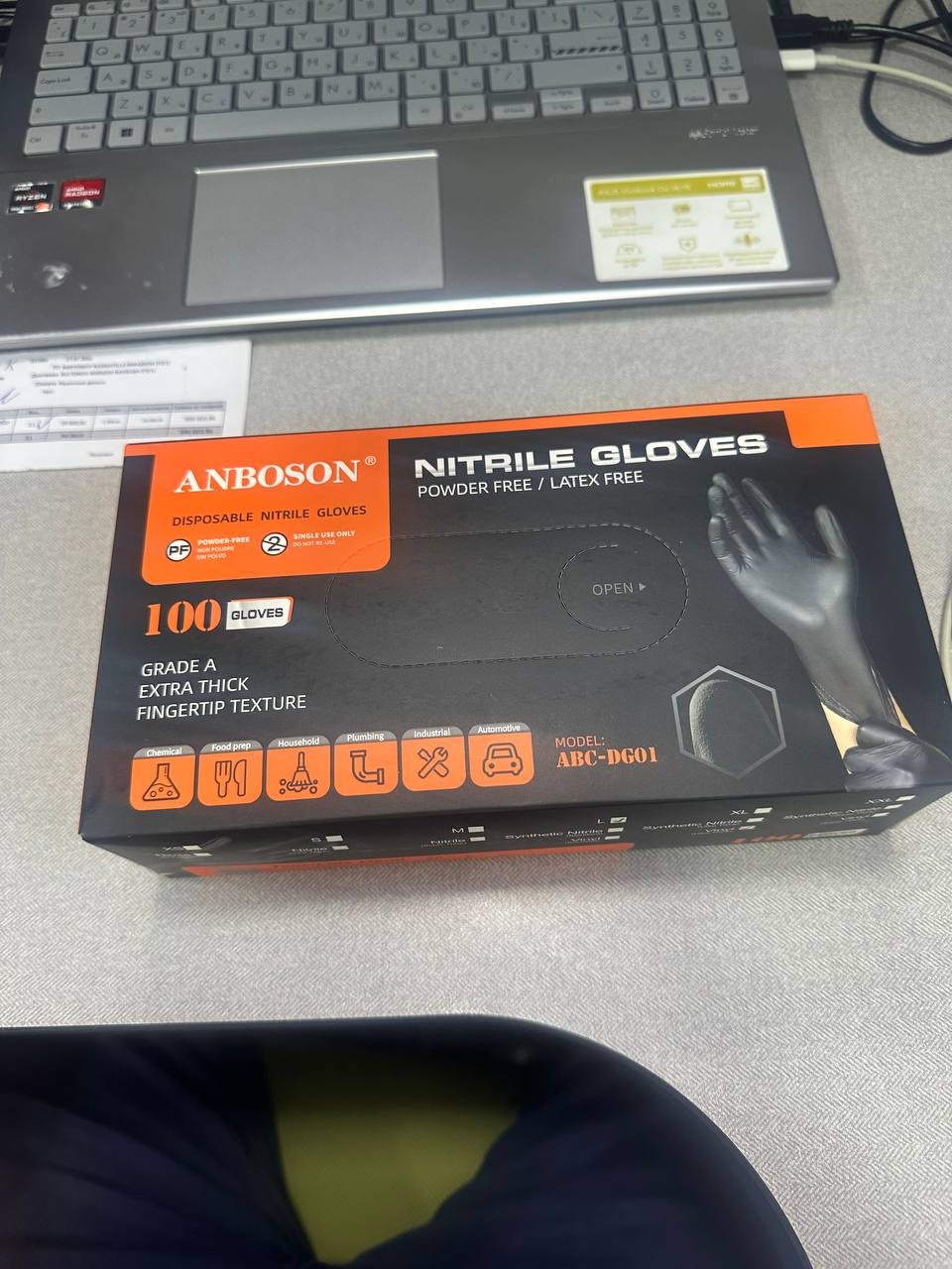 ANBOSON nitrile gloves (Нитриловые перчатки размер L)